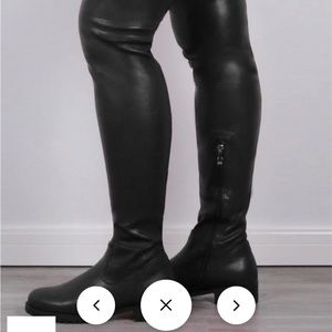 Black thigh high boots. Size 13 from Xplus Wear.